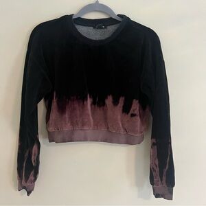 Velvet ombré bleached crewneck
